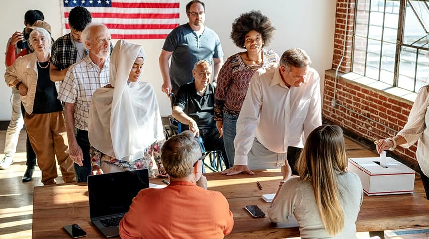 Community members gathered at a local civic meeting